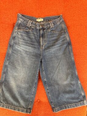 Madewell Light Blue Denim Cullots with Branded Button